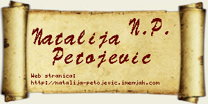 Natalija Petojević vizit kartica